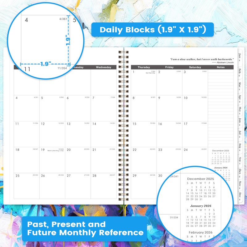 MaaIbok 2026-2027 Monthly Planner/Calendar - Jan. 2026 - Dec. 2027, 9 "" x 11 "", 2 Year Monthly Planner 2026-2027, Holidays, Month Tabs, Inner Pocket, Note Pages - Image 3